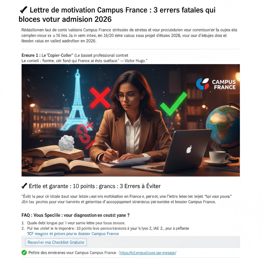 Guide pour rédiger une lettre de motivation Campus France sans erreur